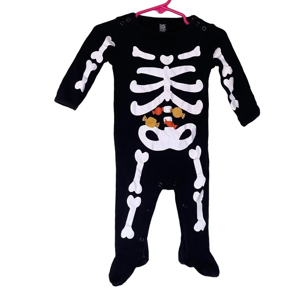 Baby Halloween Costume Skeleton Bones just one you Infant Size 9 Month